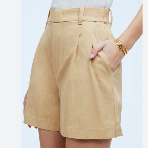NWT MADEWELL The Harlow Short in Drapey Twill in Desert Dune Size 14 - Picture 1 of 12